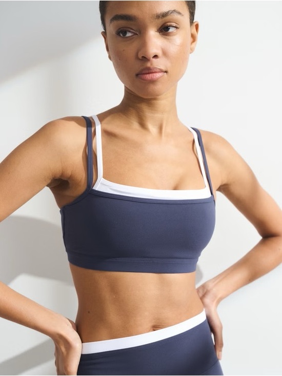 Abercrombie & Fitch Other - Abercrombie & Fitch Navy and White Double-Strap Sports Bra